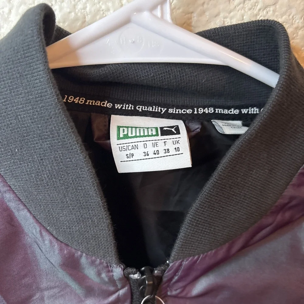 PUMA Iridescent‎ Bomber Jacket -Womens Size S Plum / Purple NWT